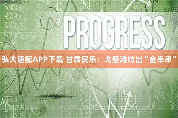 弘大速配APP下载 甘肃民乐：戈壁滩结出“金串串”